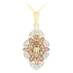 Gouden halsketting met Onverhitte Padparadscha Saffieren (AMAYANI)