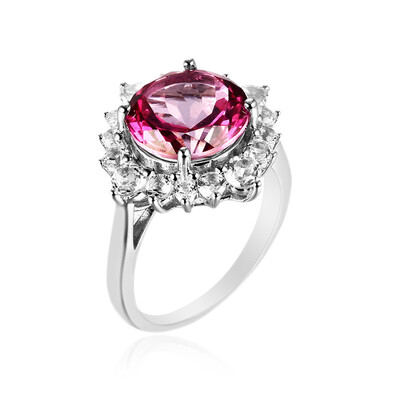 Zilveren ring met een rozetopaas