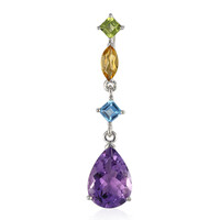 Zilveren hanger met een amethist