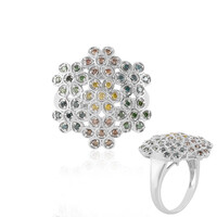 Zilveren ring met I2 Gele Diamanten