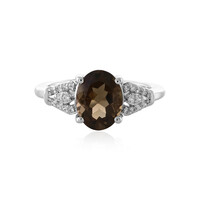 Zilveren ring met een rookkwarts