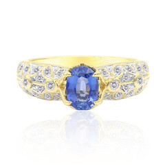 Gouden ring met een Ceylon saffier