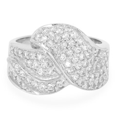 Zilveren ring met witte topaasstenen
