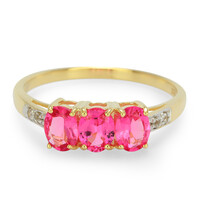 Gouden ring met edele rode spinelstenen