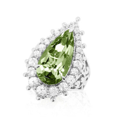 Zilveren ring met een groene amethist (Dallas Prince Designs)