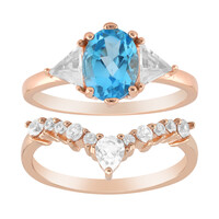 Zilveren ring met een Zwitsers-blauwe topaas
