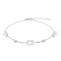 Zilveren armband met witte topaasstenen