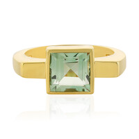 Zilveren ring met een groene amethist