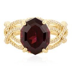 Gouden ring met een magenta granaat (de Melo)