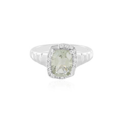 Zilveren ring met een groene amethist