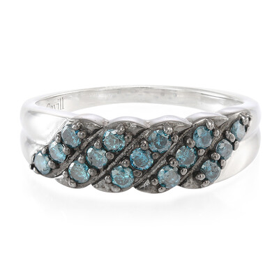 Zilveren ring met Fancy diamanten