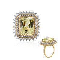 Gouden ring met een kanariegele kunziet
