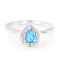 Zilveren ring met een neon blauwe apatiet