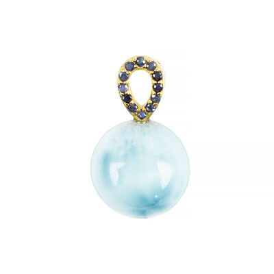 Zilveren hanger met een larimar