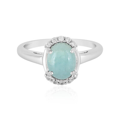 Zilveren ring met een aquamarijn