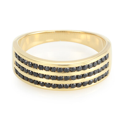 Zilveren ring met zwarte spinelstenen
