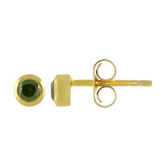 Gouden oorbellen met groene diamanten