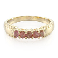 Gouden herenring met Onverhitte Padparadscha Saffieren