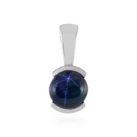 Zilveren hanger met een blauwe ster saffier