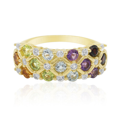 Zilveren ring met granaten