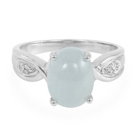 Zilveren ring met een aquamarijn