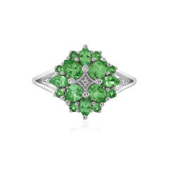 Zilveren ring met tsavorieten