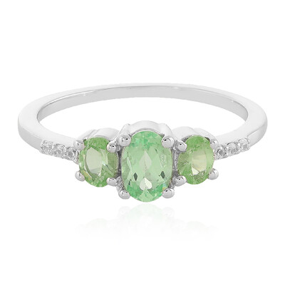 Zilveren ring met een Merelani munt granaat