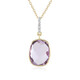 Gouden halsketting met een lavendel amethist