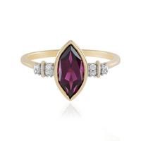 Gouden ring met een magenta granaat