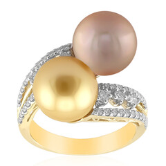 Gouden ring met een Gouden Kabira Zuidzee Parel (TPC)