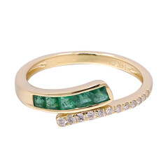 Gouden ring met AAA Zambia smaragden (CIRARI)