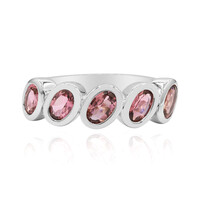 Zilveren ring met roze toermalijnen