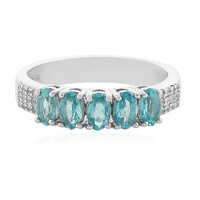 Zilveren ring met caribisch blauwe apatieten