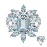 Zilveren ring met een hemel-blauwe topaas