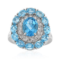 Zilveren ring met een Zwitsers-blauwe topaas