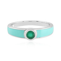Zilveren ring met een Groene onyx