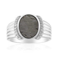 Zilveren ring met een Aletai meteoriet