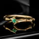 Gouden ring met een AAA Zambia smaragd (de Melo)