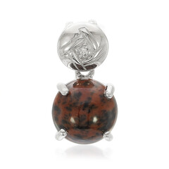Zilveren hanger met een mahonie obsidiaan