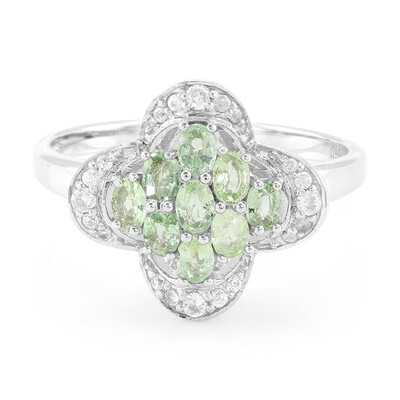 Zilveren ring met koper toermalijnen