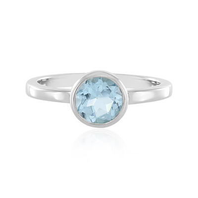 Zilveren ring met een hemel-blauwe topaas