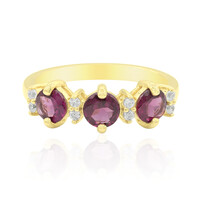 Zilveren ring met rhodolieten