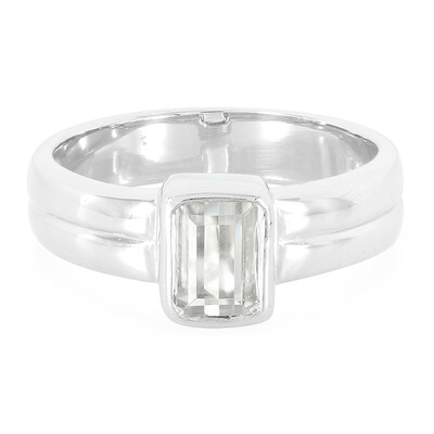 Zilveren ring met een kanariegele kunziet
