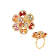 Zilveren ring met saffieren