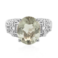 Zilveren ring met een groene amethist