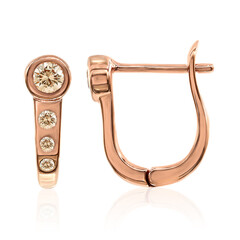 Gouden oorbellen met SI1 Argyle Rose De France Diamanten