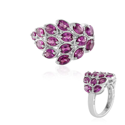 Zilveren ring met rhodolieten