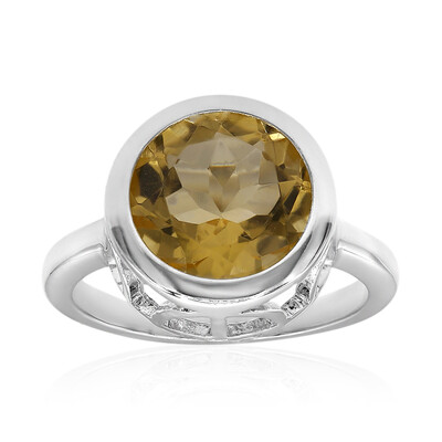 Zilveren ring met een citrien (MONOSONO COLLECTION)
