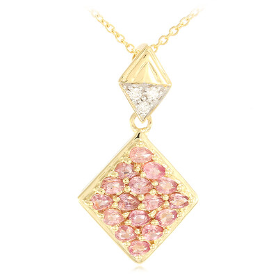 Gouden halsketting met Onverhitte Padparadscha Saffieren (AMAYANI)