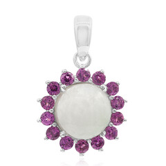 Zilveren hanger met een Witte Jadeiet